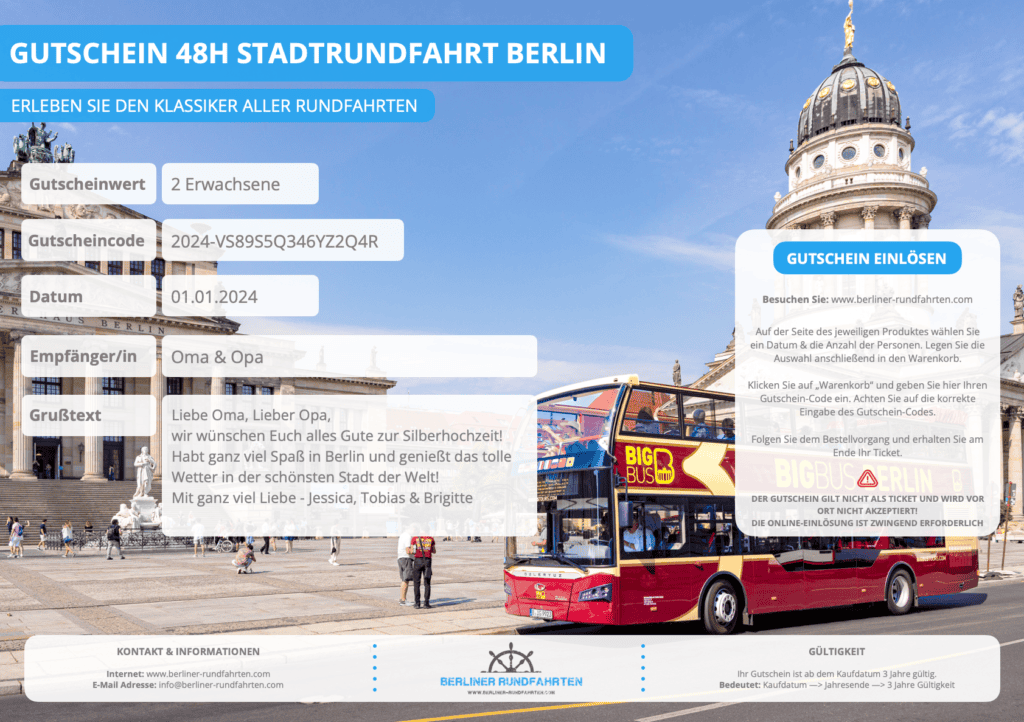 48H Stadtrundfahrt Berlin mit BigBus