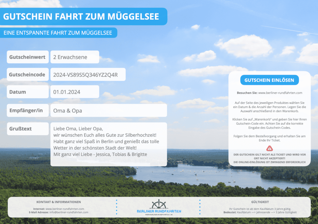 Gutschein Fahrt zum Mueggelsee 2024