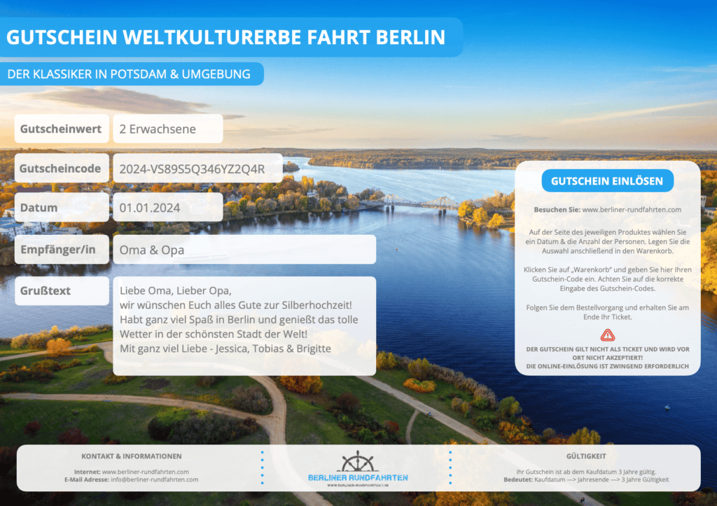 Gutschein Weltkulturerbefahrt Berlin 2024