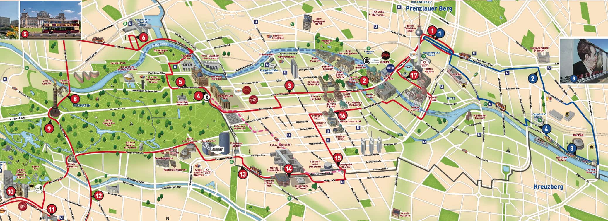 Stadtrundfahrt Berlin Karte BigBus Map Only